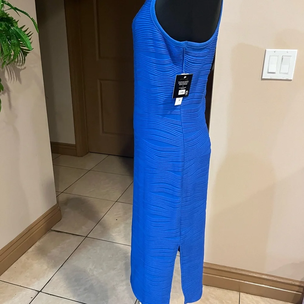 Planet Gold Ribbed Blue Dress - Picture 6 of 8